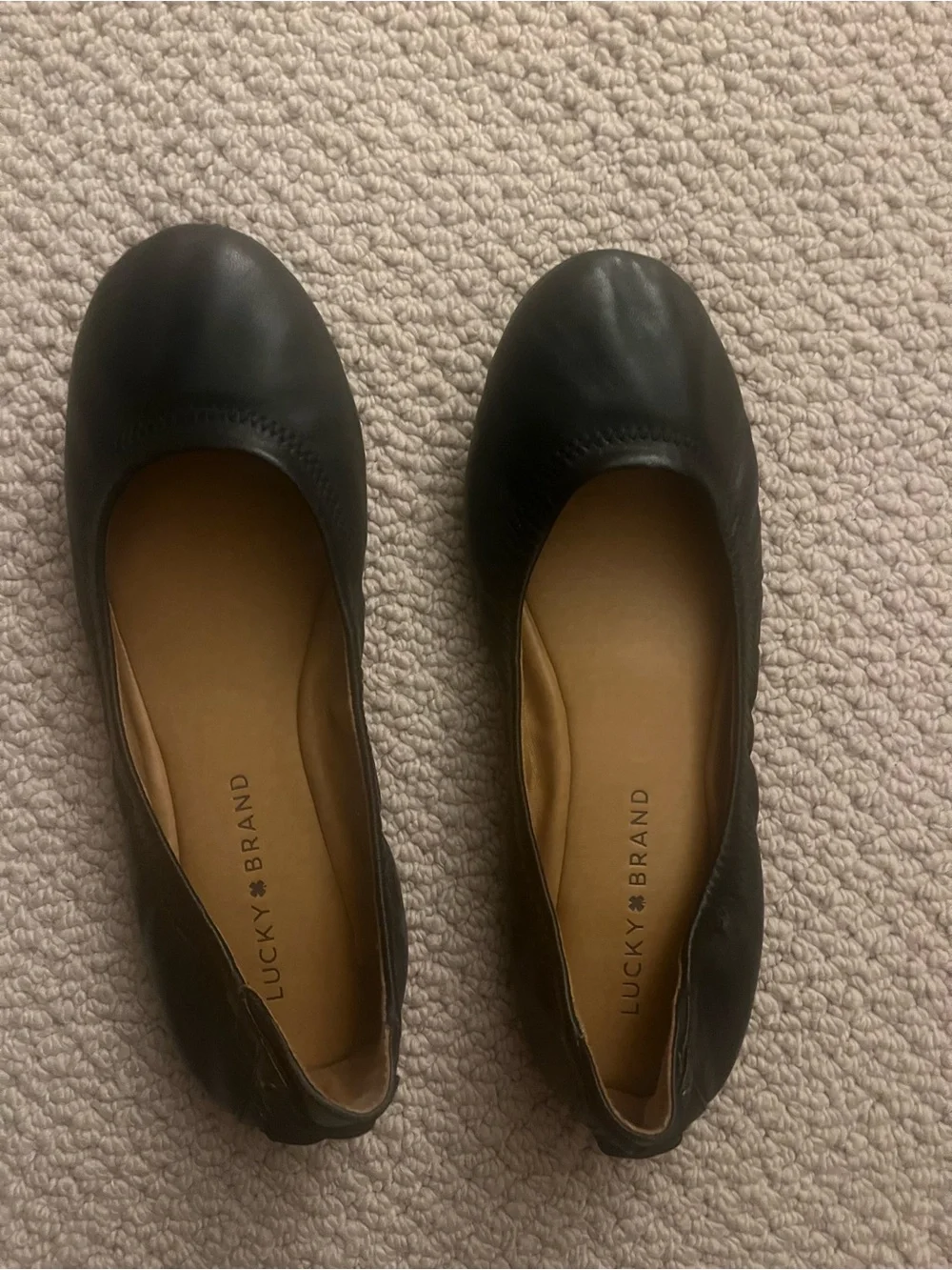 Lucky Brand Black Leather Ballet Flats